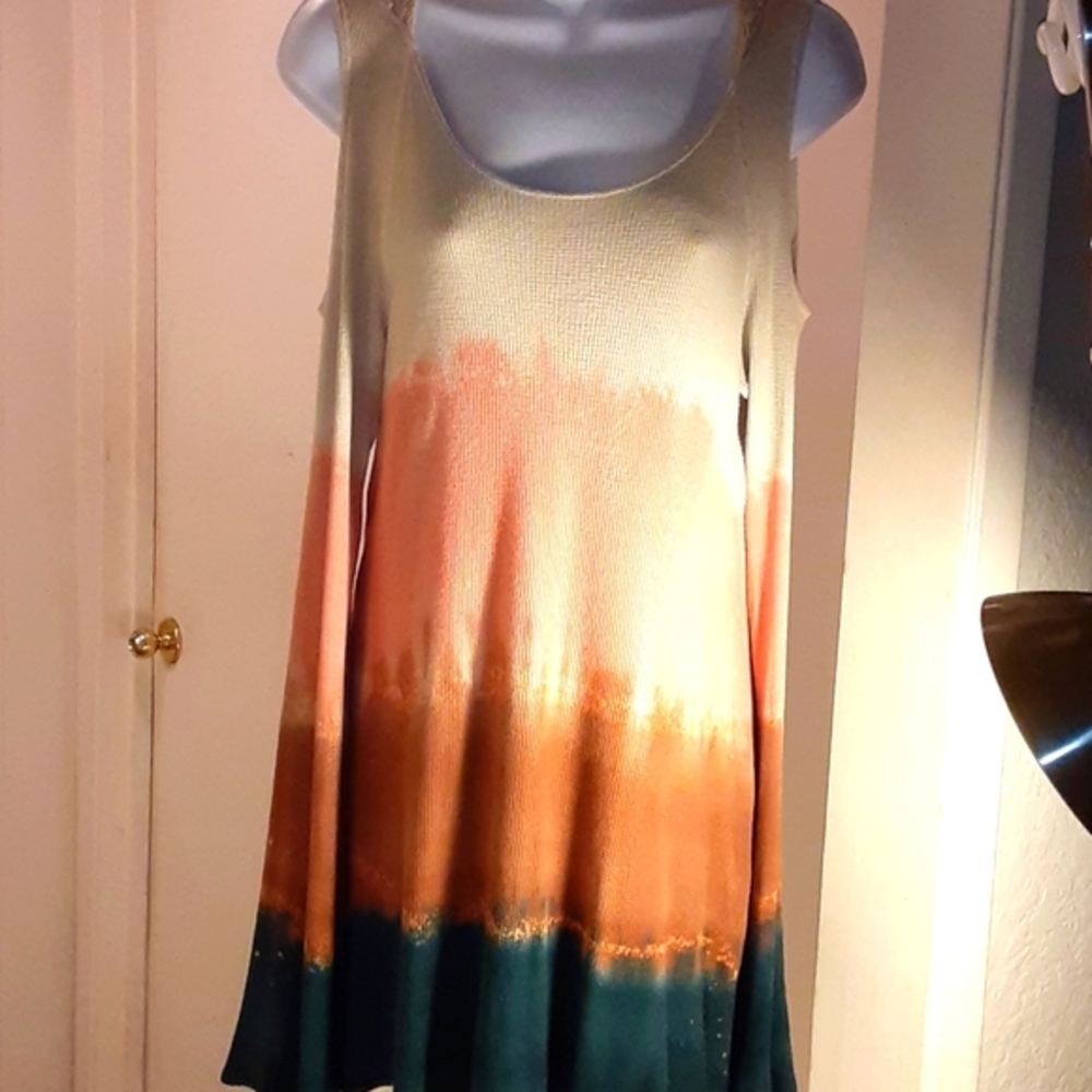 T-Party Waffle ombre tie dye Tunic